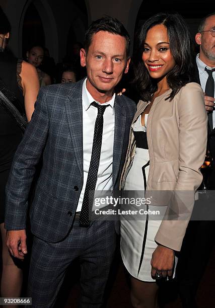 Editor-in-chief Jim Nelson and actress Zoe Saldana attend the GQ "Men Of The Year" party held at Chateau Marmont on November 18, 2009 in Hollywood,...