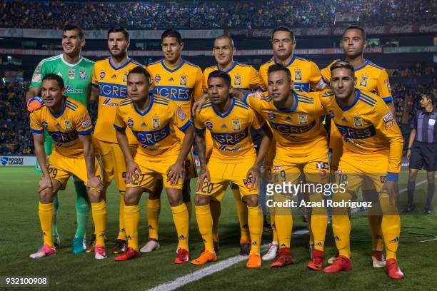 Players of Tigres pose prior the quarterfinals second leg match between Tigres UANL and Toronto FC as part of the CONCACAF Champions League 2018 at...