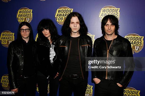 Jack Lawrence, Alison Mosshart, Jack White and Dean Fertita of Dead Weather attend the 2009 mtvU Woodie Awards at the Roseland Ballroom on November...