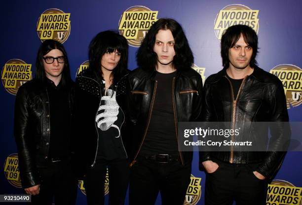 Jack Lawrence, Alison Mosshart, Jack White and Dean Fertita of Dead Weather attend the 2009 mtvU Woodie Awards at the Roseland Ballroom on November...