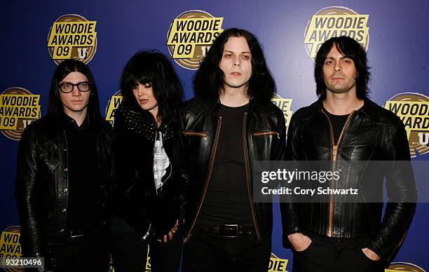 Jack Lawrence, Alison Mosshart, Jack White and Dean Fertita of Dead Weather attend the 2009 mtvU Woodie Awards at the Roseland Ballroom on November...