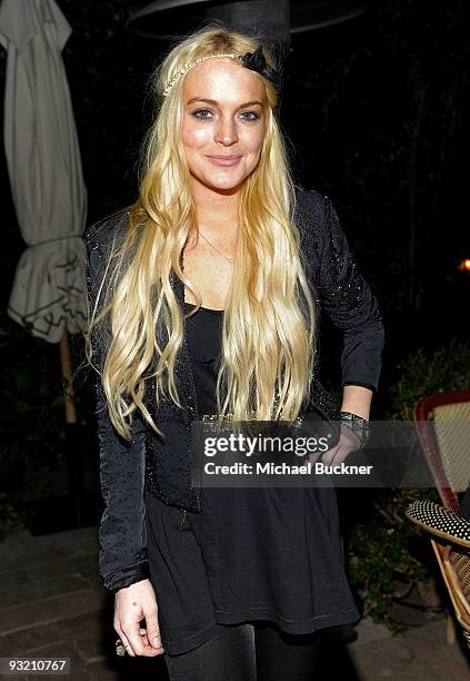 Actress/singer Lindsay Lohan attends the GQ "Men Of The Year" party held at Chateau Marmont on November 18, 2009 in Hollywood, California.