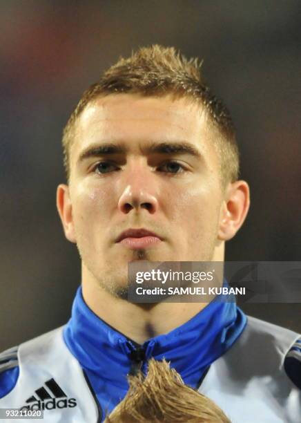 Slovak national football player Erik Jendrisek poses on November 17, 2009 prior to FIFA World Cup 2010 friendly football match Slovakia against Chile...