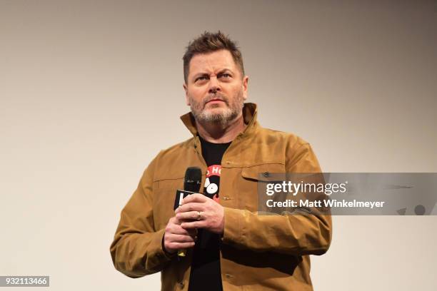 Nick Offerman attends the "Hearts Beat Loud" Premiere 2018 SXSW Conference and Festivals at Paramount Theatre on March 14, 2018 in Austin, Texas.