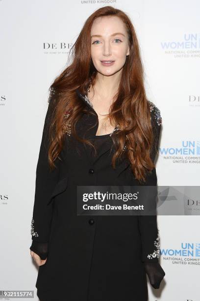 Olivia Grant attends a cocktail reception hosted by De Beers to celebrate their partnership with UN Women at De Beers Old Bond Street Boutique on...