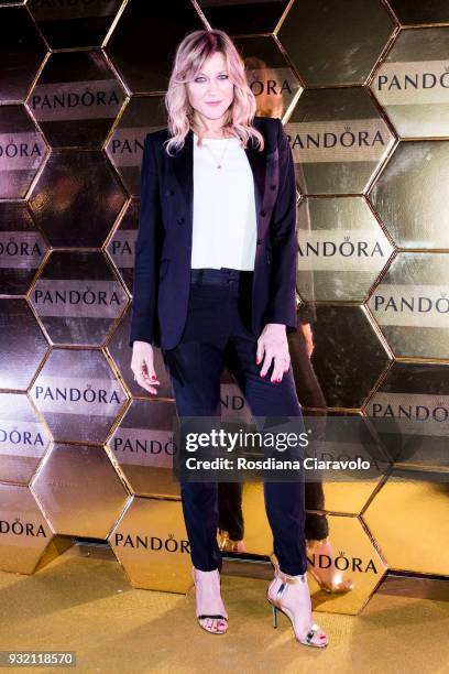 Natasha Stefanenko attends Pandora Shine Launch on March 14, 2018 in Milan, Italy.