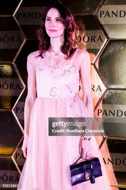 Ludovica Sauer attends Pandora Shine Launch on March 14, 2018 in Milan, Italy.
