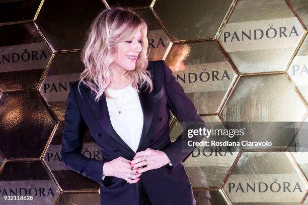 Natasha Stefanenko attends Pandora Shine Launch on March 14, 2018 in Milan, Italy.