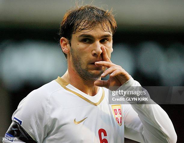 Serbia's defender Branislav Ivanovic during their International friendly match against South Korea, played at Craven Cottage, London, England, on...
