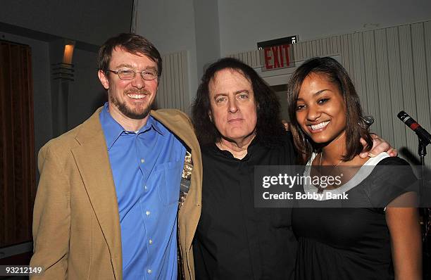 Brant Rumble, Tommy James and Aisha Cloud attends the "Me, The Mob & The Music: One Helluva Ride with Tommy James & The Shondells" book release party...