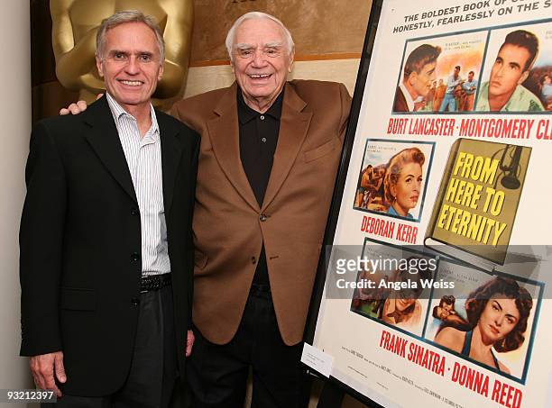 Film restoration expert for Sony Pictures Entertainment Grover Crisp and actor Ernest Borgnine attend the AMPAS screening of 'From Here To Eternity'...