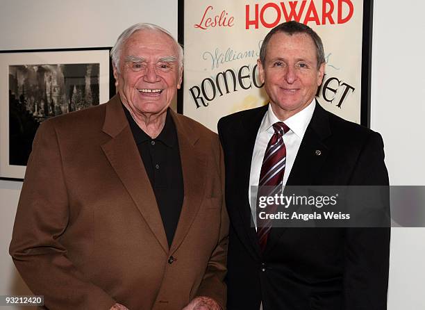 Actor Ernest Borgnine and Academy president Tom Sherak attend the AMPAS screening of 'From Here To Eternity' at the Samuel Goldwyn Theater on...