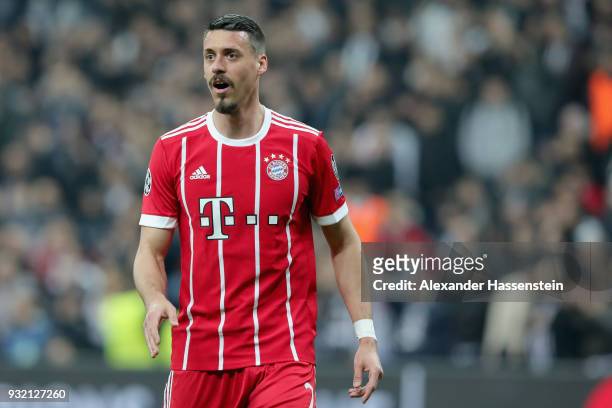 Sandro Wagner of FC Bayern Muenchen looks on during the UEFA Champions League Round of 16 Second Leg match Besiktas and Bayern Muenchen at Vodafone...