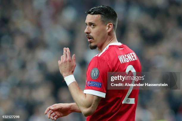 Sandro Wagner of FC Bayern Muenchen reacts during the UEFA Champions League Round of 16 Second Leg match Besiktas and Bayern Muenchen at Vodafone...