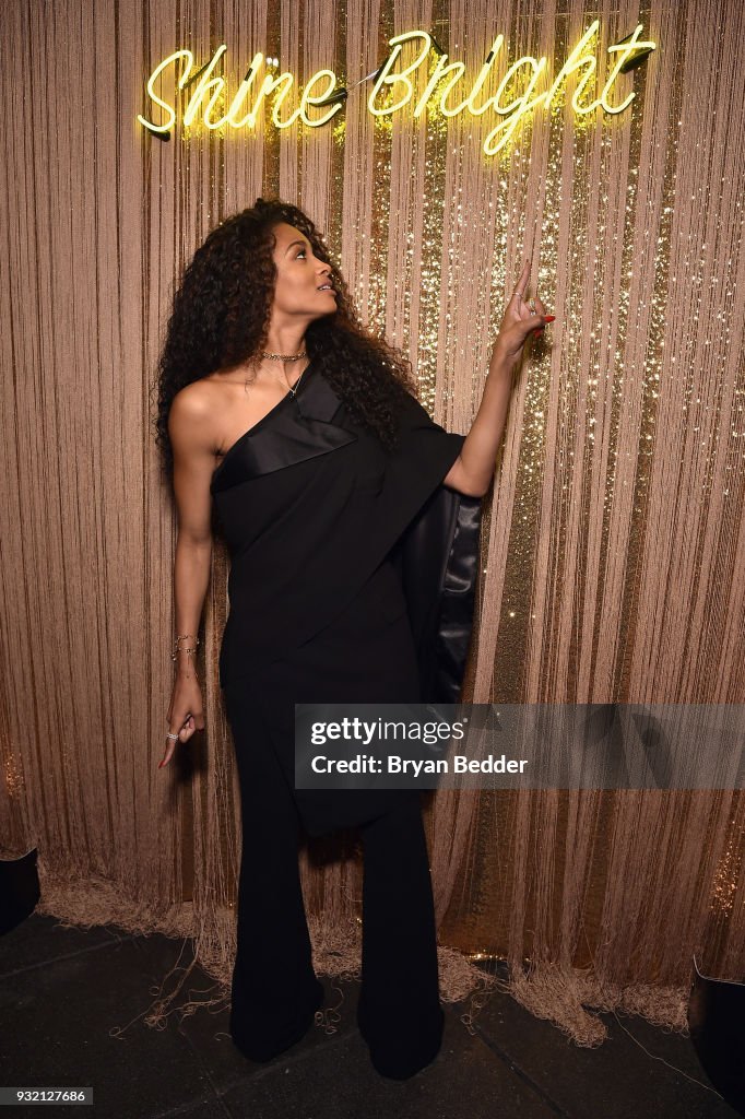 Ciara poses during the PANDORA Jewelry Shine Collection Launch with