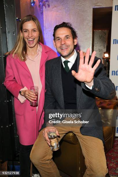 Annika Blendl and her boyfriend Alexander Beyer during the NdF after work press cocktail at Parkcafe on March 14, 2018 in Munich, Germany.