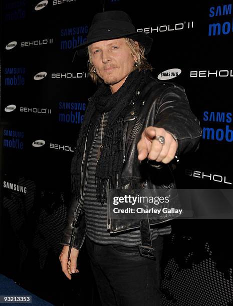 Musician Matt Sorum arrives at the Samsung Behold II launch event at Boulevard3 on November 18, 2009 in Los Angeles, California.