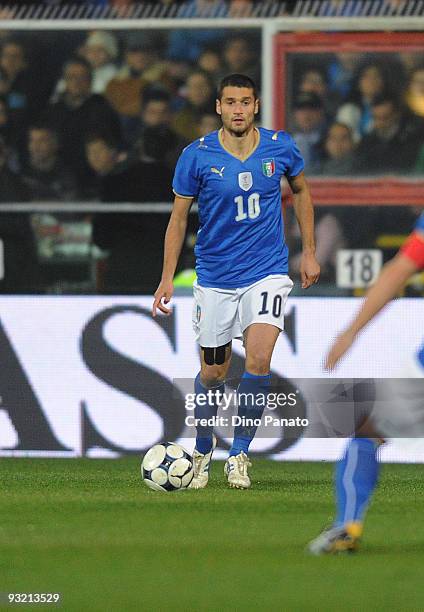 Antonio Candreva of Italy in action during International Friendly Match beetwen Italy and Sweden at Dino Manuzzi Stadium on November 18, 2009. In...