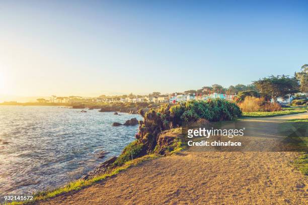 pittoresque carmel plage de carmel-by-the-sea, californie - carmel california photos et images de collection
