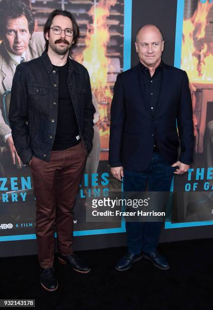 Martin Starr and Mike Judge attend the screening of HBO's "The Zen Diaries Of Garry Shandling" at Avalon on March 14, 2018 in Hollywood, California.
