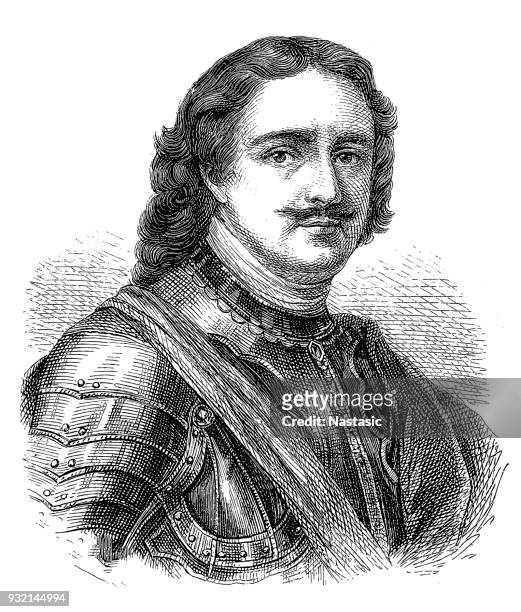 peter the great - peter the great statue stock illustrations