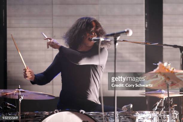Jack White of Dead Weather performs at the 2009 mtvU Woodie Awards at the Roseland Ballroom on November 18, 2009 in New York City.