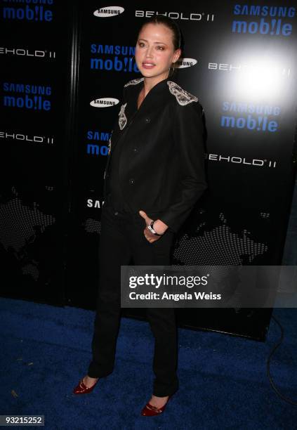 Model Estella Warren attends the Samsung Behold II premiere launch event at Boulevard3 on November 18, 2009 in Hollywood, California.