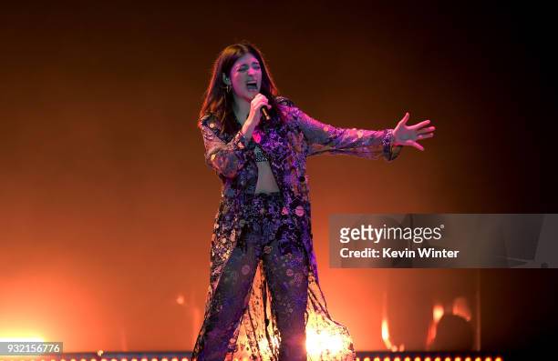 Lorde performs onstage at Staples Center on March 14, 2018 in Los Angeles, California.