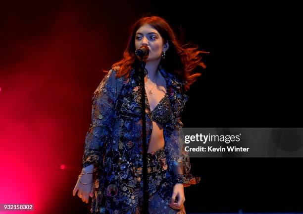 Lorde performs onstage at Staples Center on March 14, 2018 in Los Angeles, California.