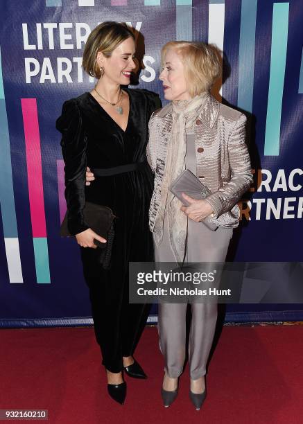 Sarah Paulson and Holland Taylor attend the 2018 Literacy Partners Gala at Cipriani Wall Street on March 14, 2018 in New York City.