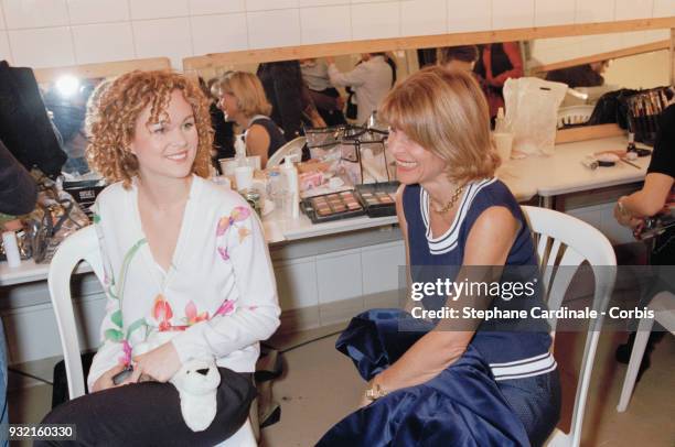 Laeticia Hallyday backstage with her mother Francoise Thibaut, Paris, 19th October 1997