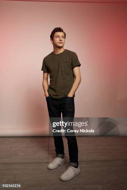 Actor Tye Sheridan from the film "Friday's Child" poses for a portrait in the Getty Images Portrait Studio Powered by Pizza Hut at the 2018 SXSW Film...