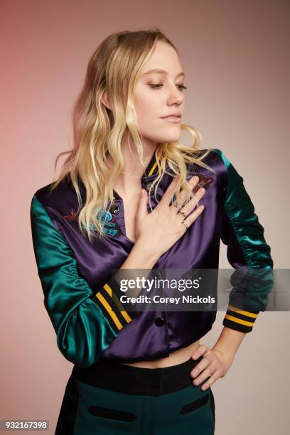 Actor Maika Monroe from the film "Shotgun" poses for a portrait in the Getty Images Portrait Studio Powered by Pizza Hut at the 2018 SXSW Film...
