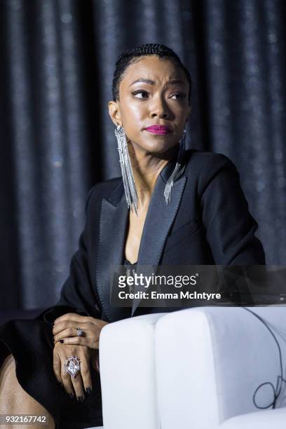 Sonequa Martin-Green attends 'CBS Hosts The EYEspeak Summit' at Pacific Design Center on March 14, 2018 in West Hollywood, California.