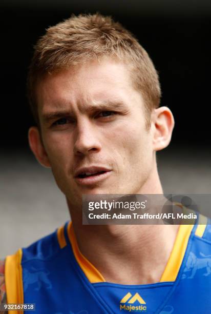 Dayne Beams of the Lions is interviewed during the AFL Captains Day at Etihad Stadium on March 15, 2018 in Melbourne, Australia.