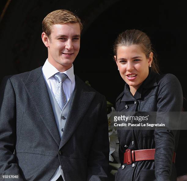 Pierre Casiraghi and Charlotte Casiraghi attend the Army Parade as part of Monaco's National Day celebrations on November on November 19, 2009 in...