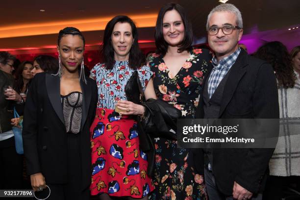 Sonequa Martin-Green, Aline Brosh McKenna, Mary Chieffo and Alex Kurtzman attends 'CBS Hosts The EYEspeak Summit' at Pacific Design Center on March...