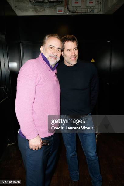 Antoine Dulery and Jalil Lesper attend "100 ans de la Ligue contre le Cancer" Celebration at La Cite des Sciences on March 14, 2018 in Paris, France.