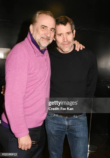 Actor Antoine Dulery and director Jalil Lespert attend "La Ligue Contre Le Cancer" Celebrates Its 100th Anniversary at Cite des Sciences on March 14,...