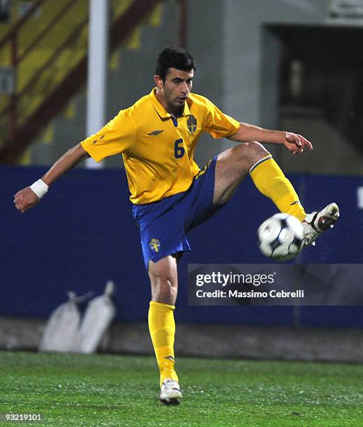 Behrang Safari of Sweden in action during the International Friendly Match between Italy and Sweden at Dino Manuzzi Stadium on November 18, 2009 in...