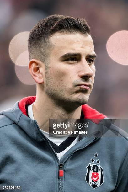 Oguzhan Ozyakup of Besiktas JK during the UEFA Champions League round of 16 match between Besiktas AS and Bayern Munchen at the Vodafone Arena on...
