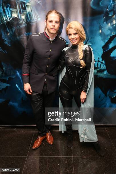 Jeremy Madix and Ariana Madix of "Vanderpump Rules" attend Kyle Chan's Dark Disney Birthday Party at Sofitel Hotel on March 14, 2018 in Los Angeles,...