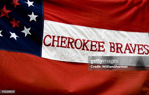 bandeira da confederação de batalha a guerra civil, cherokee braves - confederate flag - fotografias e filmes do acervo