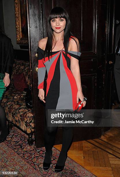 Actress Christina Ricci attends the NAC's medal of honor for film award presentation at The National Arts Club on November 18, 2009 in New York City.