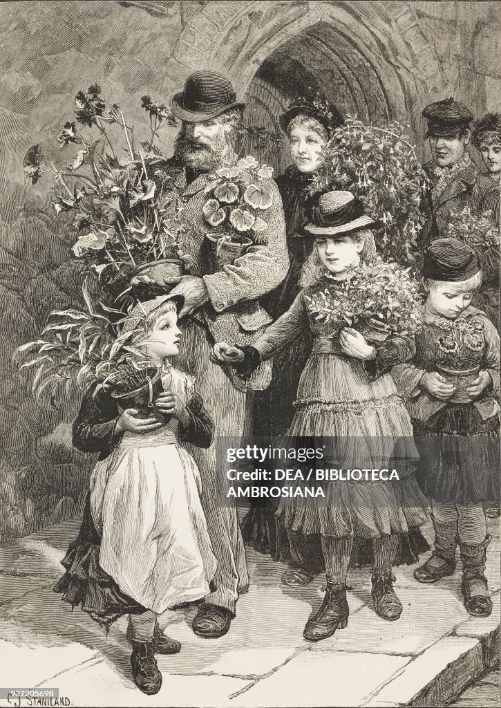 Competitors taking in the exhibits, London