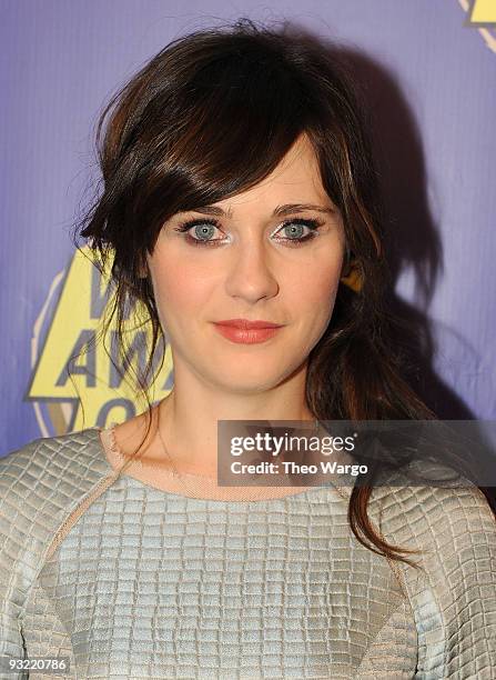 Actress Zooey Deschanel attends the 2009 mtvU Woodie Awards at the Roseland Ballroom on November 18, 2009 in New York City.