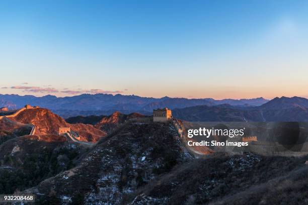 great wall of china at sunset, chengde, hebei province, china - chengde stock pictures, royalty-free photos & images