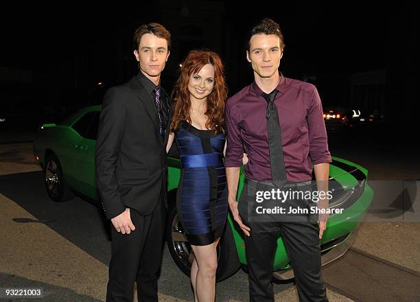 Actors Ryan Kelley, Galadriel Stineman and Nathan Keyes attend the Los Angeles Premiere of "Ben 10: Alien Swarm" held at the Warner Brothers Steven J...