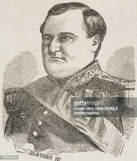 Portrait of Napoleon Joseph Charles Paul Bonaparte , prince and French general, from a drawing by Luigi Martinotti, illustration from Il Giornale...