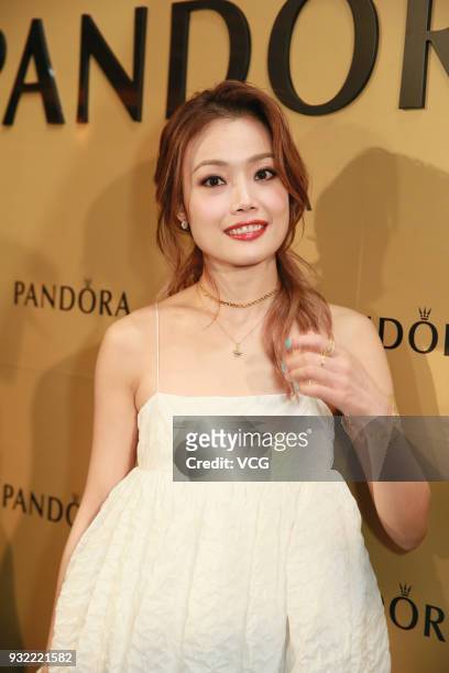 Singer Joey Yung attends Pandora's new product launch conference on March 14, 2018 in Hong Kong, China.